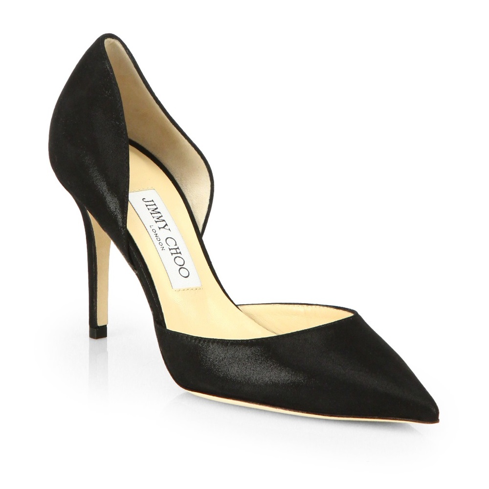 JIMMY CHOO Addison Black Shimmer d'Orsay Pumps 36 - Picture 1 of 7